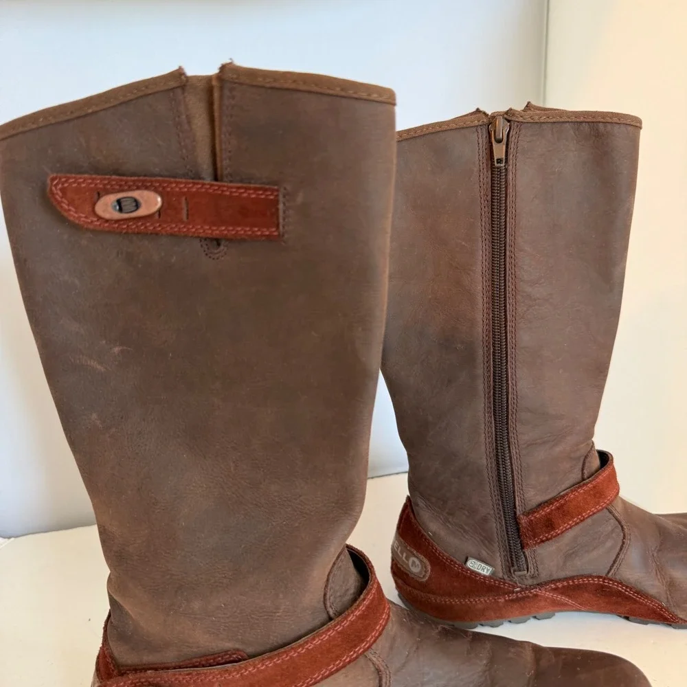 Merrell Haven Waterproof Boots Cinnamon Brown Leather Mid-Calf 7.5 Gorpcore